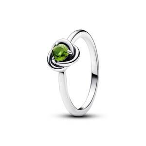 NEW PANDORA women's august eternity circle ring in spring green crystal